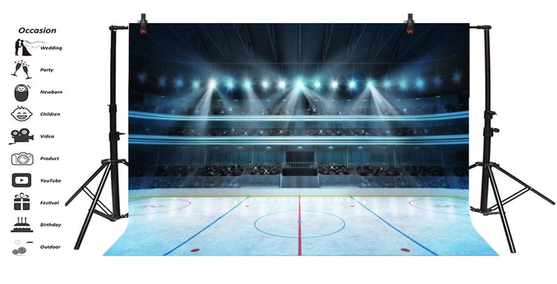 Yeele Ice Hockey Sport Photography Backdrops - Photo Background - Yeele 7x5ft Stadium Sports Match Backdrop Pictures Newborn Boy Children Photo Booth Shooting Family Photographic Studio Props - Image 4
